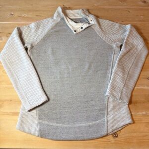 prAna Brandie Pullover Textured Wool Blend Snap Collar Sweater Women’s size M